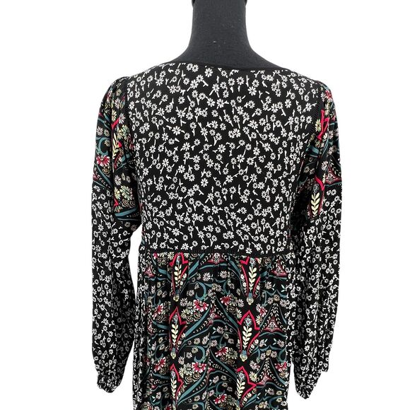 Sundance Dress‎ Small Chelsea Morning Black Floral Embroidered Peasant Boho Fall - Picture 4 of 8